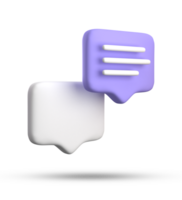 3d rendering of speech bubble with notification icons, 3D pastel purple chat icon set. Set of 3d speak bubble. png