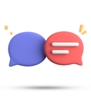 3d rendering of speech bubble with notification icons, 3D pastel chat icon set. Set of 3d speak bubble. png