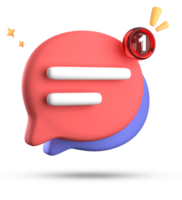 3d rendering of speech bubble with notification icons, 3D pastel chat icon set. Set of 3d speak bubble. png