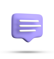 3d rendering of speech bubble with notification icons, 3D pastel purple chat icon set. Set of 3d speak bubble. png