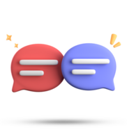 3d rendering of speech bubble with notification icons, 3D pastel chat icon set. Set of 3d speak bubble. png