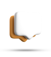 3d representación de habla burbuja con notificación iconos, 3d pastel amarillo blanco charla icono colocar. conjunto de 3d hablar burbuja. png