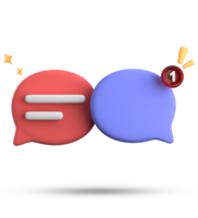 3d rendering of speech bubble with notification icons, 3D pastel chat icon set. Set of 3d speak bubble. png