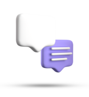 3d rendering of speech bubble with notification icons, 3D pastel purple chat icon set. Set of 3d speak bubble. png