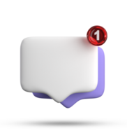 3d rendering of speech bubble with notification icons, 3D pastel purple chat icon set. Set of 3d speak bubble. png