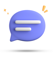 3d tolkning av Tal bubbla med underrättelse ikoner, 3d pastell chatt ikon uppsättning. uppsättning av 3d tala bubbla. png