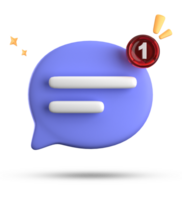 3d rendering of speech bubble with notification icons, 3D pastel chat icon set. Set of 3d speak bubble. png