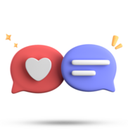 3d rendering of speech bubble with notification icons, 3D pastel chat icon set. Set of 3d speak bubble. png