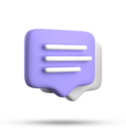 3d rendering of speech bubble with notification icons, 3D pastel purple chat icon set. Set of 3d speak bubble. png