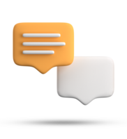 3d rendering of speech bubble with notification icons, 3D pastel yellow white chat icon set. Set of 3d speak bubble. png
