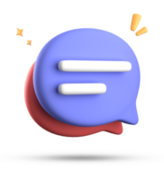 3d rendering of speech bubble with notification icons, 3D pastel chat icon set. Set of 3d speak bubble. png