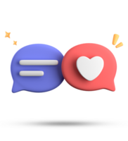 3d rendering of speech bubble with notification icons, 3D pastel chat icon set. Set of 3d speak bubble. png