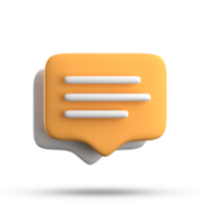 3d rendering of speech bubble with notification icons, 3D pastel yellow white chat icon set. Set of 3d speak bubble. png