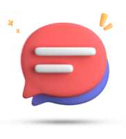 3d rendering of speech bubble with notification icons, 3D pastel chat icon set. Set of 3d speak bubble. png