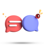 3d rendering of speech bubble with notification icons, 3D pastel chat icon set. Set of 3d speak bubble. png