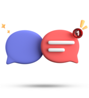 3d rendering of speech bubble with notification icons, 3D pastel chat icon set. Set of 3d speak bubble. png