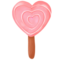 roze lolly Aan een houten stok met een transparant achtergrond png