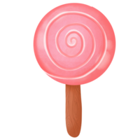 roze lolly Aan een houten stok met een transparant achtergrond png