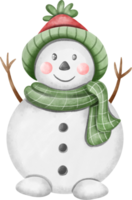 bonhomme de neige Noël personnage aquarelle png