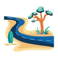 Trendy Desert Roadway vector