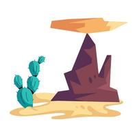 de moda cactus rock vector