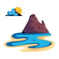 Trendy Beach Rock vector