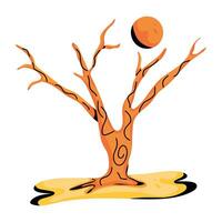 Trendy Naked Tree vector