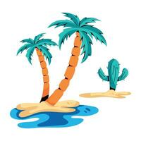 Trendy Desert Island vector