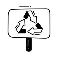 Recycle board doodle Icon Design illustration. Ecology Symbol on White background EPS 10 File vector