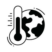 Earth temperature doodle Icon Design illustration. Ecology Symbol on White background EPS 10 File vector