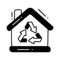 Recycle center doodle Icon Design illustration. Ecology Symbol on White background EPS 10 File vector