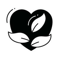 Eco heart doodle Icon Design illustration. Ecology Symbol on White background EPS 10 File vector