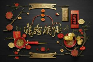 Chinese New Year background. AI Generative Pro Photo