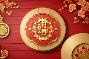 Chinese New Year background. AI Generative Pro Photo