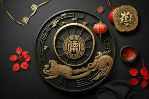 Chinese New Year background. AI Generative Pro Photo