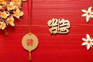 Chinese New Year background. AI Generative Pro Photo