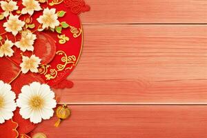 Chinese New Year background. AI Generative Pro Photo