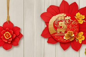 Chinese New Year background. AI Generative Pro Photo