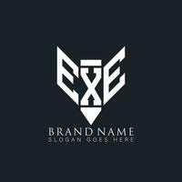 EXE letter logo. EXE creative monogram initials letter logo concept. EXE Unique modern flat abstract vector letter logo design.