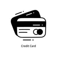 crédito tarjeta garabatear icono diseño ilustración. comercio electrónico y compras símbolo en blanco antecedentes eps 10 archivo vector