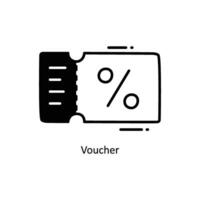 Voucher doodle Icon Design illustration. Ecommerce and shopping Symbol on White background EPS 10 File vector