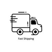 Fast Shipping doodle Icon Design illustration. Ecommerce and shopping Symbol on White background EPS 10 File vector