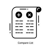 Compare List doodle Icon Design illustration. Ecommerce and shopping Symbol on White background EPS 10 File vector