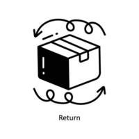 Return doodle Icon Design illustration. Ecommerce and shopping Symbol on White background EPS 10 File vector