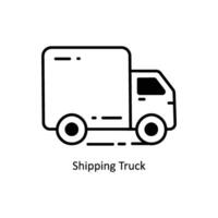 Shipping Truck doodle Icon Design illustration. Ecommerce and shopping Symbol on White background EPS 10 File vector