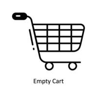 Empty Cart doodle Icon Design illustration. Ecommerce and shopping Symbol on White background EPS 10 File vector