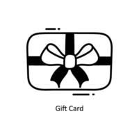 regalo tarjeta garabatear icono diseño ilustración. comercio electrónico y compras símbolo en blanco antecedentes eps 10 archivo vector