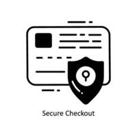 Secure Checkout doodle Icon Design illustration. Ecommerce and shopping Symbol on White background EPS 10 File vector