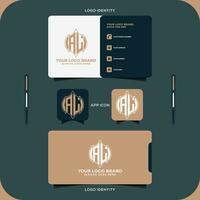 AL business card letter logo. AL creative monogram initials letter logo concept. AL Unique modern flat abstract vector letter logo design.