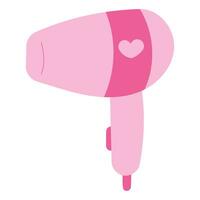 hair dryer pink heart barbicore doll play vector